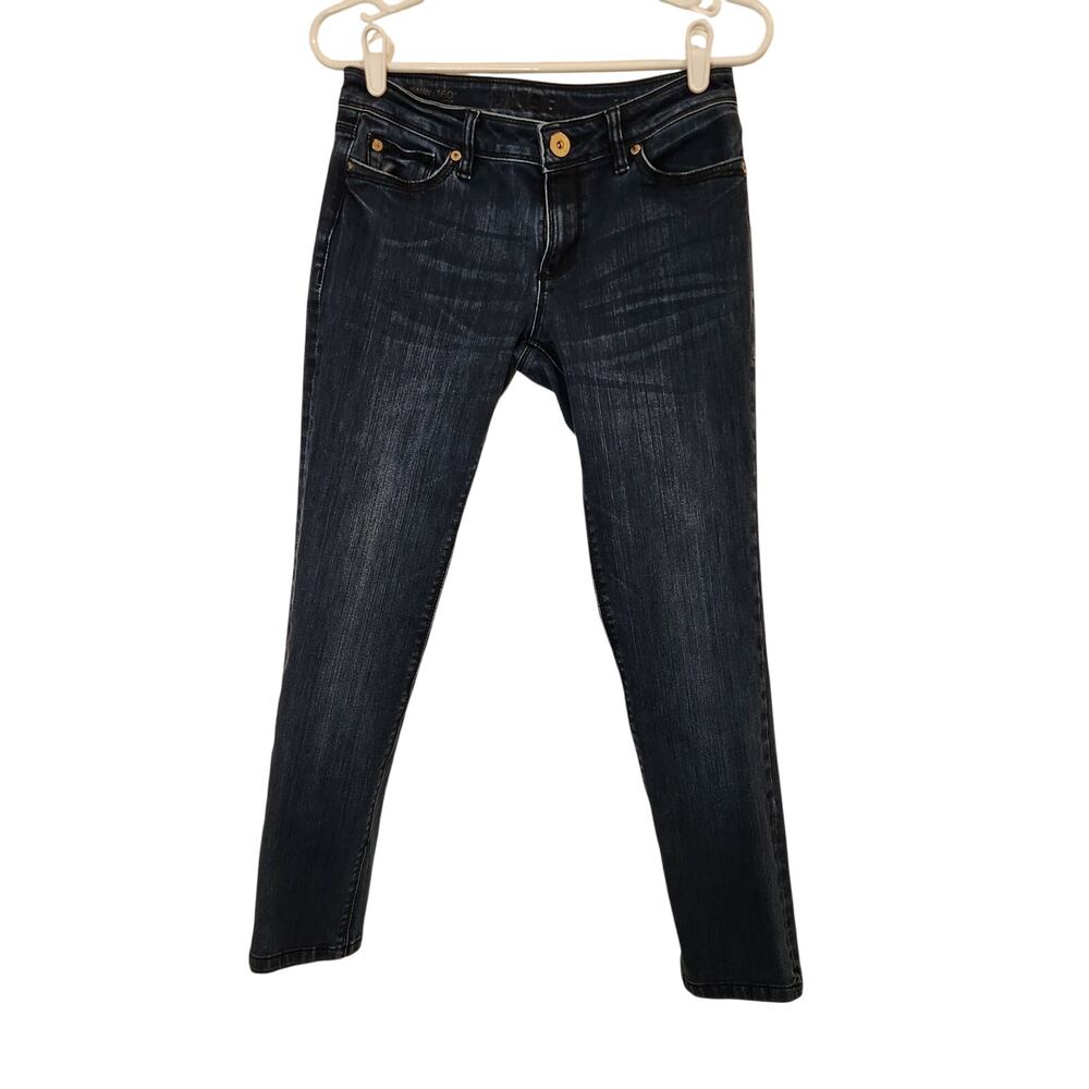 DL 1961 Blue Dark Denim Low Rise Ankle 4-Way Stretch 360 Comfort Skinny Jeans